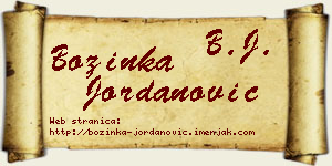 Božinka Jordanović vizit kartica
